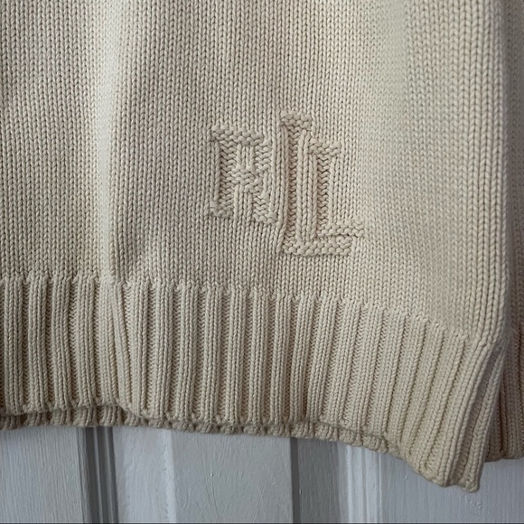 Lauren Ralph Lauren 100% Cotton Knit Turtleneck Sweater Size Medium - Picture 3 of 6